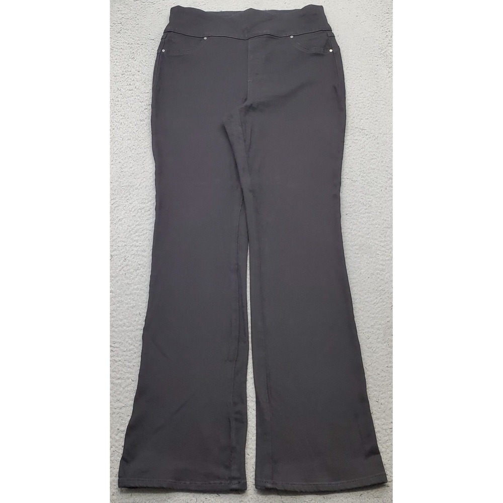 Chico's Perfect Bootcut Jeans Womens 10 Black Denim High Waist Stretch Pull On